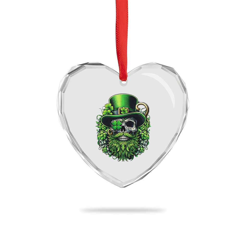 Irish Leprechaun Skull Heart Crystal Glass Ornament St Patricks Day Party Gift