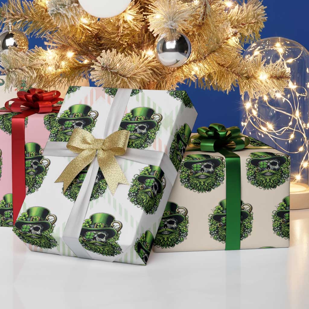 Irish Leprechaun Skull Wrapping Paper Roll St Patricks Day Party Gift