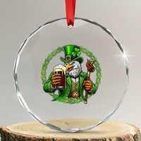 Irish Patriotic Eagle Leprechaun Crystal Glass Ornament St Patricks Day Gift