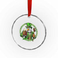 Irish Patriotic Eagle Leprechaun Crystal Glass Ornament St Patricks Day Gift