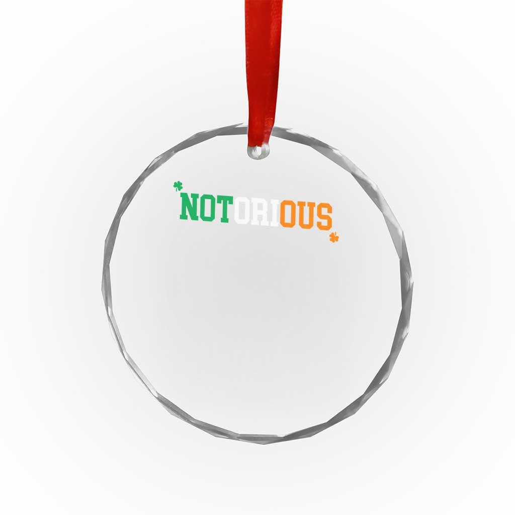 Irish Pride Boxing Fighting Notorious Crystal Glass Ornament Irish Flag Lucky Shamrock Graphic