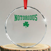 Irish Pride Boxing Fighting Notorious Crystal Glass Ornament Retro Shamrock Varsity Irish Lucky Clover Graphic