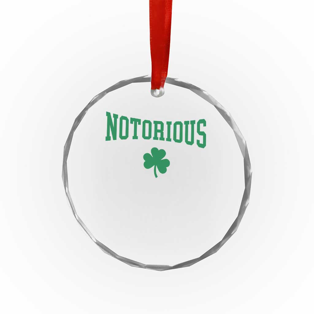 Irish Pride Boxing Fighting Notorious Crystal Glass Ornament Retro Shamrock Varsity Irish Lucky Clover Graphic
