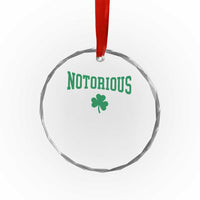 Irish Pride Boxing Fighting Notorious Crystal Glass Ornament Retro Shamrock Varsity Irish Lucky Clover Graphic
