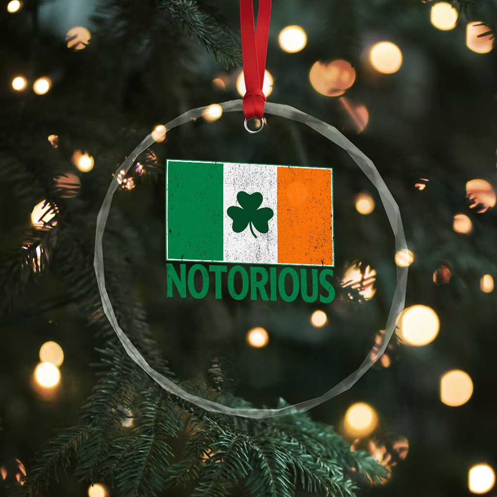 Irish Pride Boxing Fighting Notorious Crystal Glass Ornament Vintage Ireland Flag Irish Retro Throwback