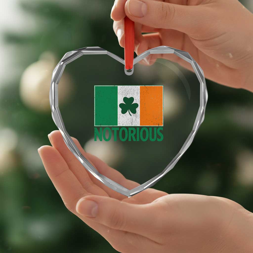 Irish Pride Boxing Fighting Notorious Heart Crystal Glass Ornament Vintage Ireland Flag Irish Retro Throwback