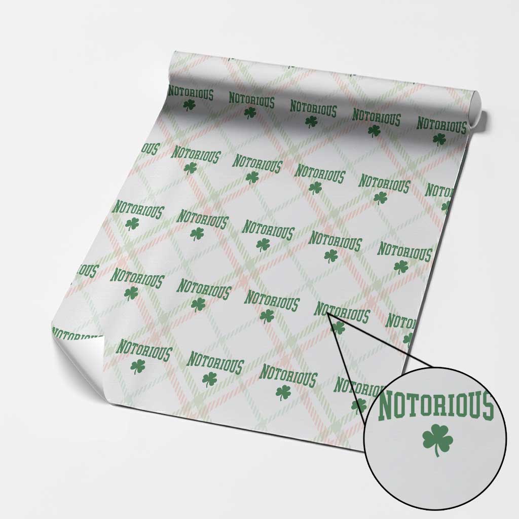 Irish Pride Boxing Fighting Notorious Wrapping Paper Roll Retro Shamrock Varsity Irish Lucky Clover Graphic