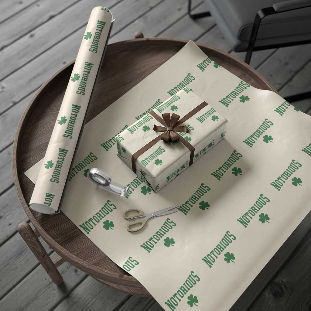 Irish Pride Boxing Fighting Notorious Wrapping Paper Roll Retro Shamrock Varsity Irish Lucky Clover Graphic