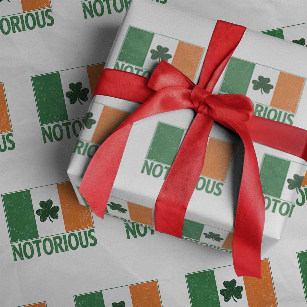 Irish Pride Boxing Fighting Notorious Wrapping Paper Roll Vintage Ireland Flag Irish Retro Throwback