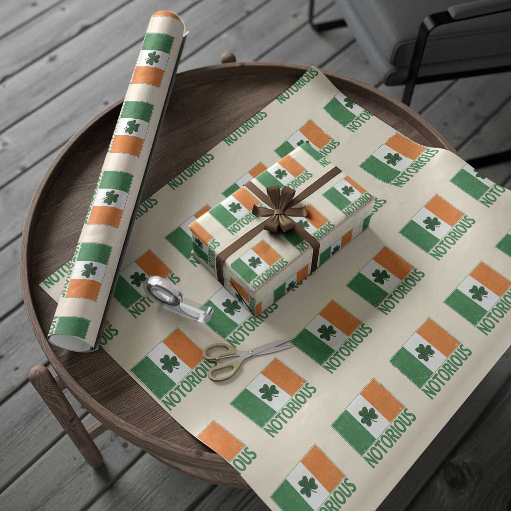 Irish Pride Boxing Fighting Notorious Wrapping Paper Roll Vintage Ireland Flag Irish Retro Throwback