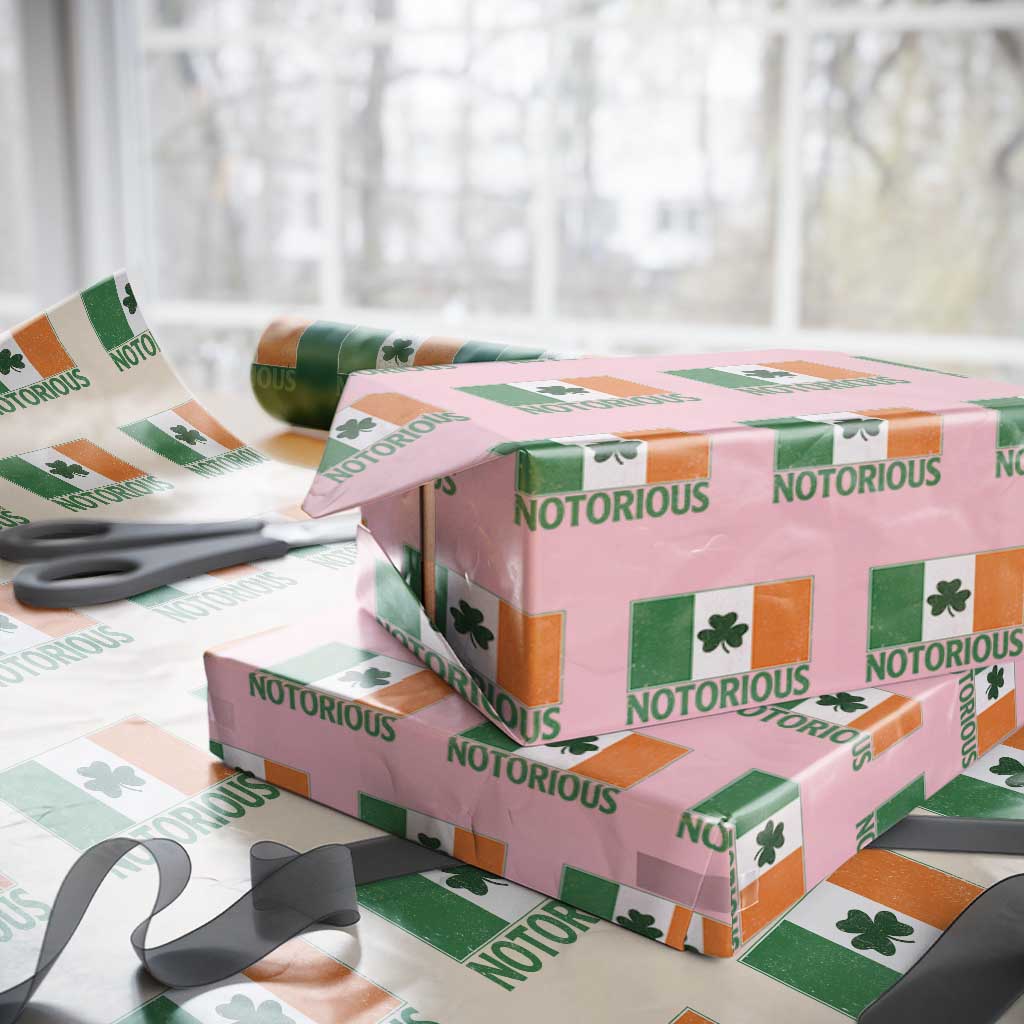 Irish Pride Boxing Fighting Notorious Wrapping Paper Roll Vintage Ireland Flag Irish Retro Throwback
