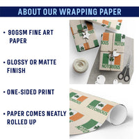 Irish Pride Boxing Fighting Notorious Wrapping Paper Roll Vintage Ireland Flag Irish Retro Throwback
