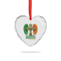 Irish Pride Celtic Cross Heart Crystal Glass Ornament Christian Gift