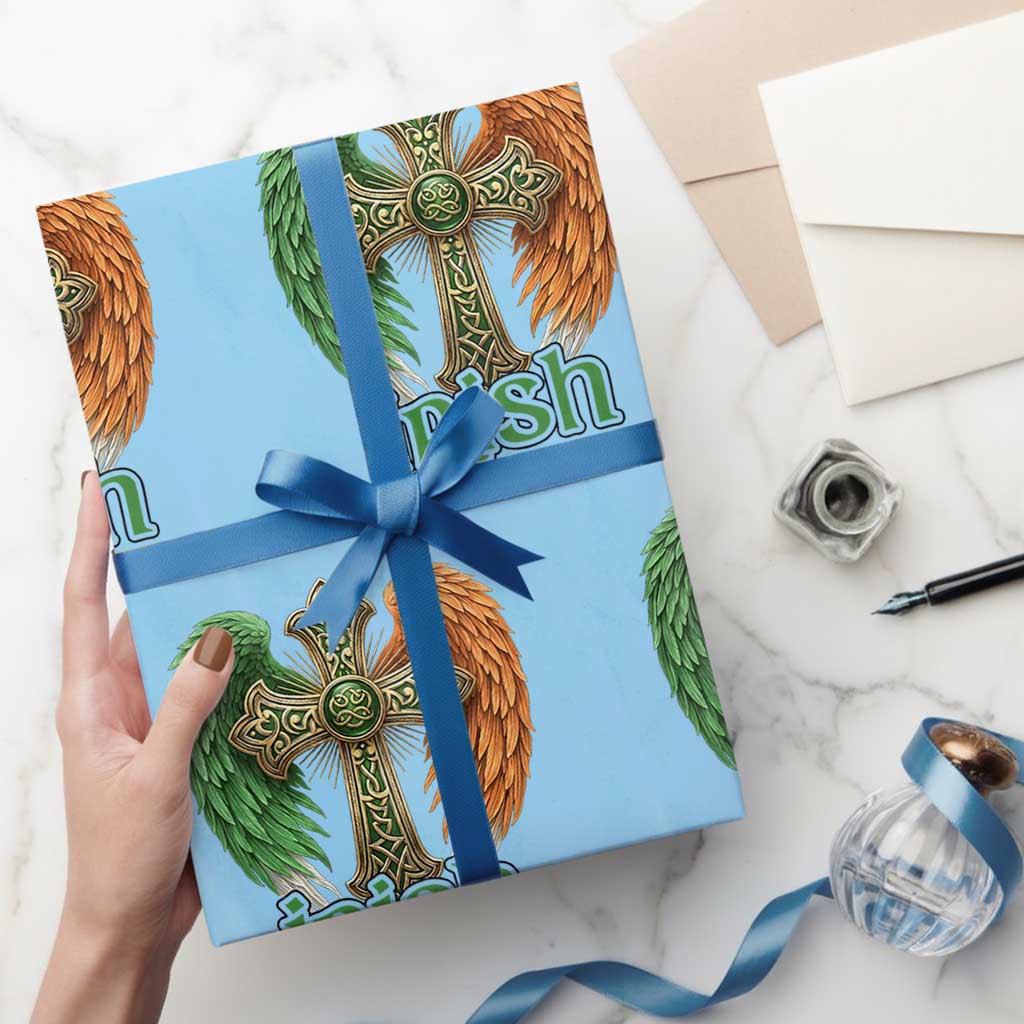 Irish Pride Celtic Cross Wrapping Paper Roll Christian Gift