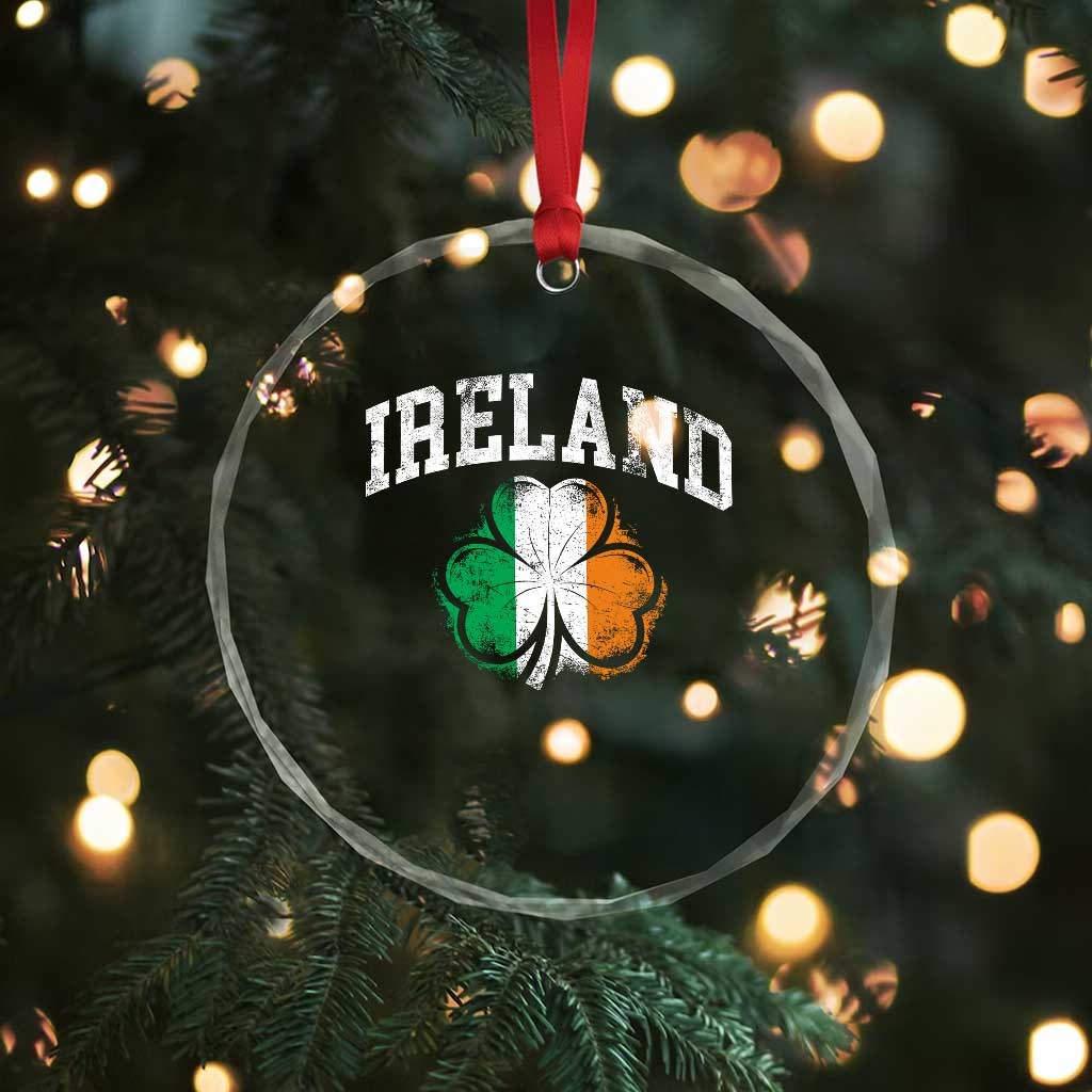 Irish Pride Crystal Glass Ornament Ireland Shamrock Flag St Patricks Day