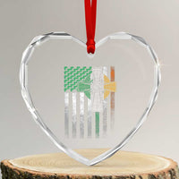 Irish Pride Heart Crystal Glass Ornament American Flag Celtic Cross Shamrock St Patrick's Day - Wonder Print Shop
