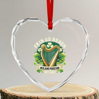 Irish Pride Heart Crystal Glass Ornament Ireland Forever Erin Go Bragh Est 1922 Harp Shamrock - Wonder Print Shop