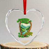 Irish Pride Heart Crystal Glass Ornament Ireland Forever Erin Go Bragh Harp Shamrock - Wonder Print Shop