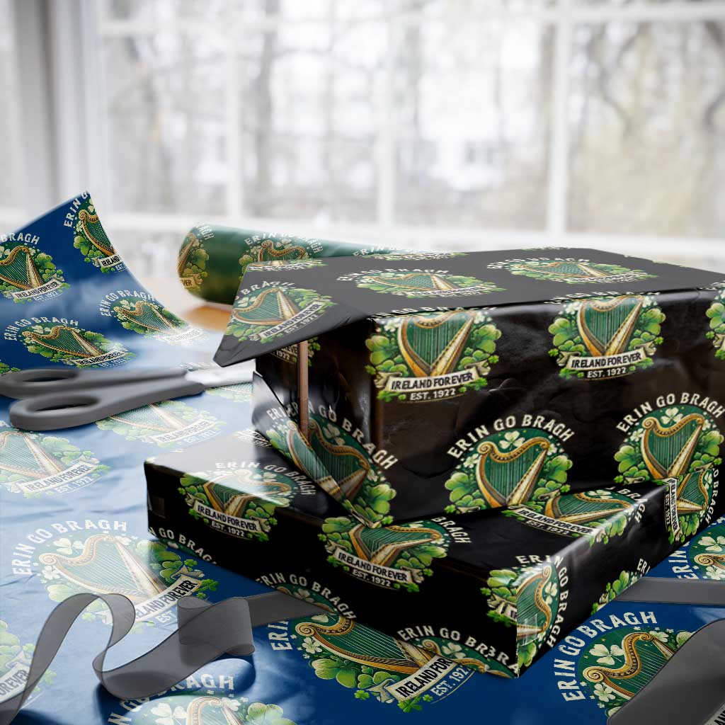 Irish Pride Wrapping Paper Roll Ireland Forever Erin Go Bragh Est 1922 Harp Shamrock - Wonder Print Shop