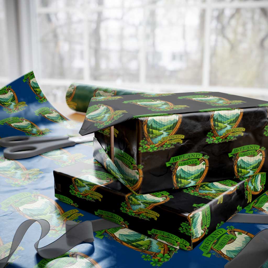 Irish Pride Wrapping Paper Roll Ireland Forever Erin Go Bragh Harp Shamrock - Wonder Print Shop