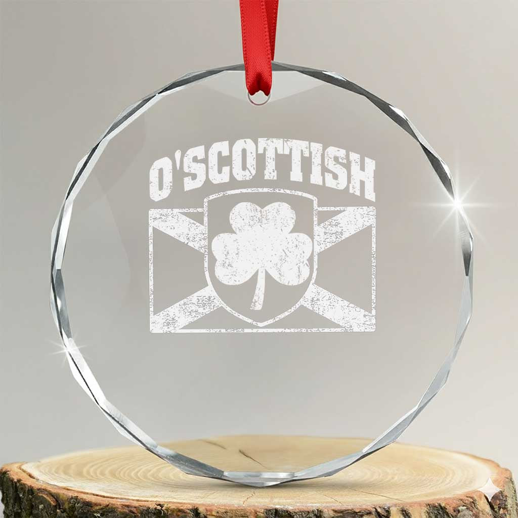 Irish-Scots Irish Scottish Crystal Glass Ornament O'Scottish Vintage Shamrock - undefined