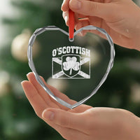 Irish-Scots Irish Scottish Heart Crystal Glass Ornament O'Scottish Vintage Shamrock - Wonder Print Shop