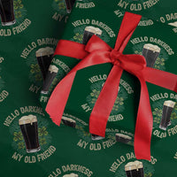 Irish Shamrock Beer Day Wrapping Paper Roll Hello Darkness My Old Friend