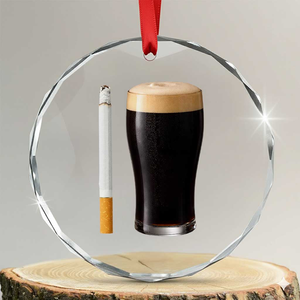 Irish Shamrock Beer Smoking Pub Drinking Humor Crystal Glass Ornament