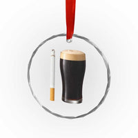 Irish Shamrock Beer Smoking Pub Drinking Humor Crystal Glass Ornament