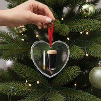 Irish Shamrock Beer Smoking Pub Drinking Humor Heart Crystal Glass Ornament