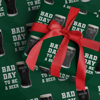 Irish Shamrock Beer Wrapping Paper Roll Bad Day To Be A Beer