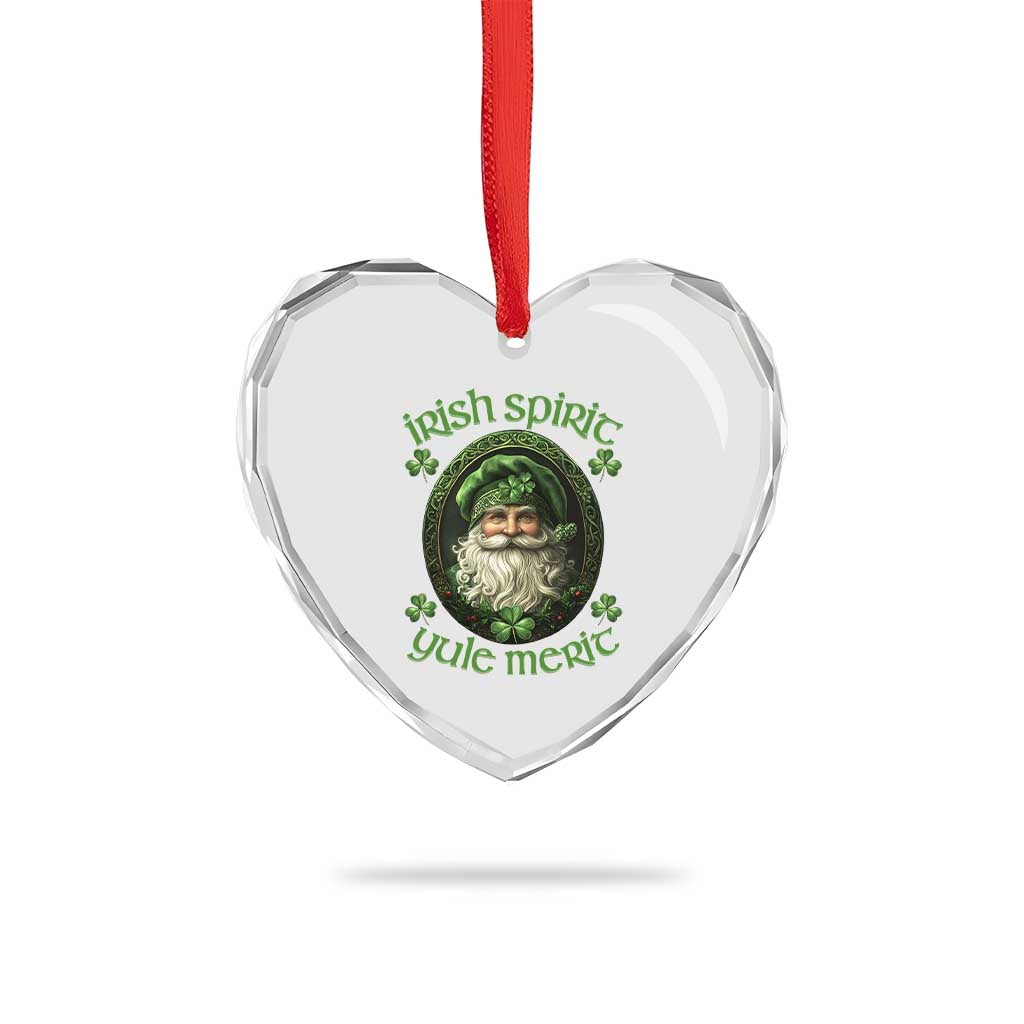 Irish Spirit Yule Merit Heart Crystal Glass Ornament - Wonder Print Shop