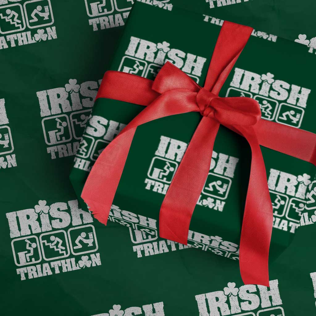 Irish Triathlon Funny Drinking Challenge Wrapping Paper Roll St Patricks Day Beer Party Humor