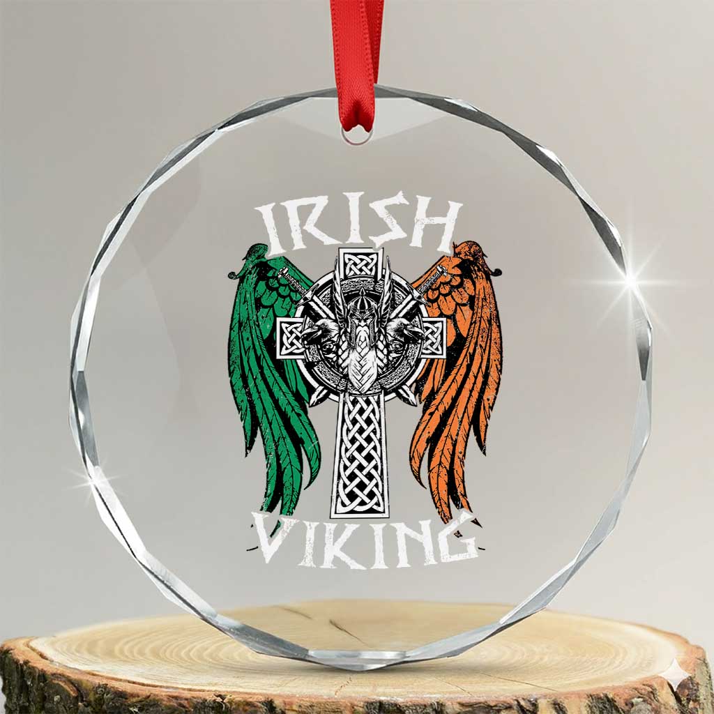 Irish Viking Crystal Glass Ornament Vintage Shamrock Celtic Viking Skull - Wonder Print Shop