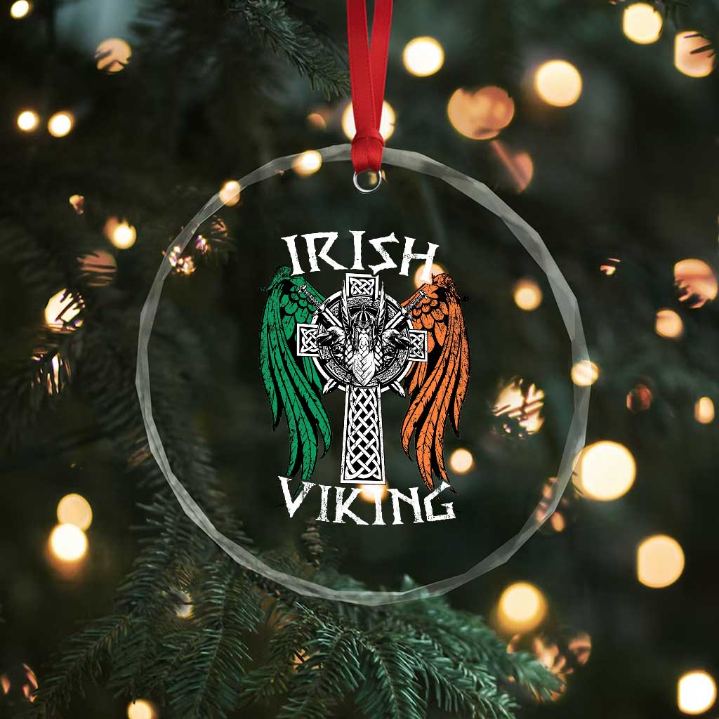 Irish Viking Crystal Glass Ornament Vintage Shamrock Celtic Viking Skull - Wonder Print Shop