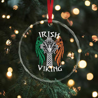 Irish Viking Crystal Glass Ornament Vintage Shamrock Celtic Viking Skull - Wonder Print Shop