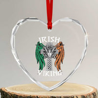 Irish Viking Heart Crystal Glass Ornament Vintage Shamrock Celtic Viking Skull - Wonder Print Shop