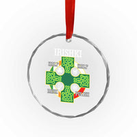 Irishki Half Irish Half Polish Crystal Glass Ornament Celtic Cross St Patricks - Wonder Print Shop