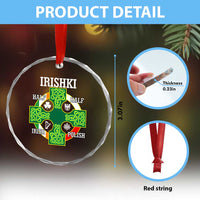 Irishki Half Irish Half Polish Crystal Glass Ornament Celtic Cross St Patricks - Wonder Print Shop