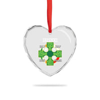 Irishki Half Irish Half Polish Heart Crystal Glass Ornament Celtic Cross St Patricks - Wonder Print Shop