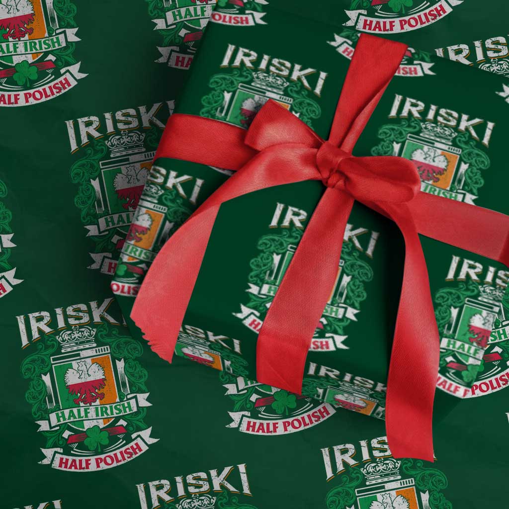 Iriski Half Irish Half Polish Wrapping Paper Roll Polish St Patricks Day Eagle - Wonder Print Shop