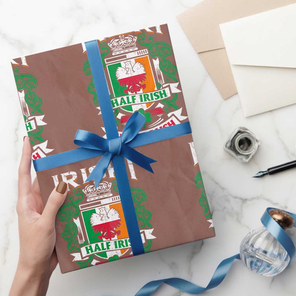 Iriski Half Irish Half Polish Wrapping Paper Roll Polish St Patricks Day Eagle - Wonder Print Shop