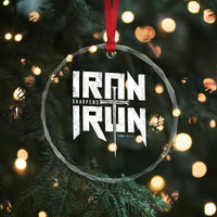 Iron Sharpens Iron Crystal Glass Ornament Christian Bible Scripture Gym Workout