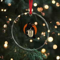 Is He Dead Yet Crow Holding Coffee Cup Crystal Glass Ornament Funny Dark Humor Political Satire