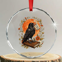Is He Dead Yet Raven Drinking Coffee Crystal Glass Ornament Vintage Book Political Dark Humor