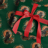 Is He Dead Yet Raven Drinking Coffee Wrapping Paper Roll Vintage Book Political Dark Humor