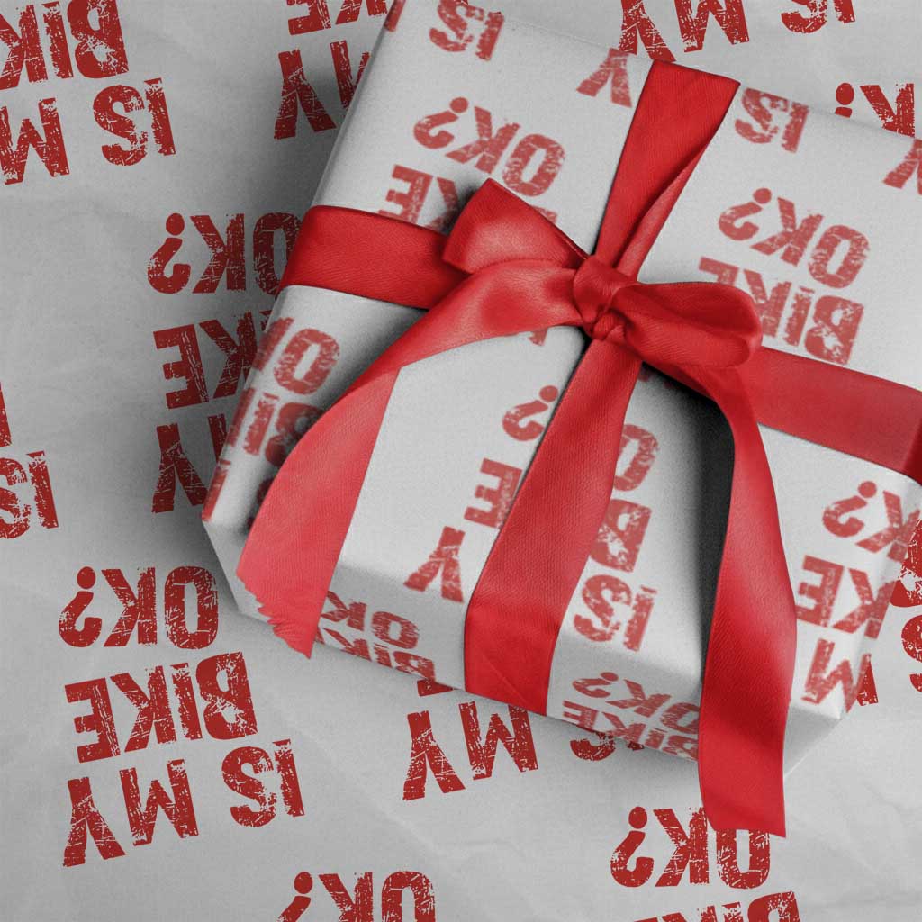 Is My Bike OK? Funny Motorcycle Dirt Bike Biker Wrapping Paper Roll Funny Mountain Biking Biker Cycling