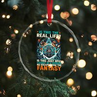 Is This the Real Life RPG Parody Fantasy Dice Crystal Glass Ornament Funny Epic Tabletop Dungeon Roleplay Game Fans - Wonder Print Shop
