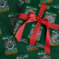 Is This the Real Life RPG Parody Fantasy Dice Wrapping Paper Roll Funny Epic Tabletop Dungeon Roleplay Game Fans - Wonder Print Shop