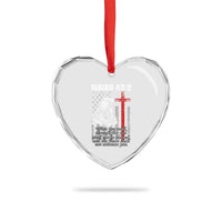Isaiah 43 2 Firefighter Heart Crystal Glass Ornament Fireman Prayer Cross Bible Verse American Flag - Wonder Print Shop